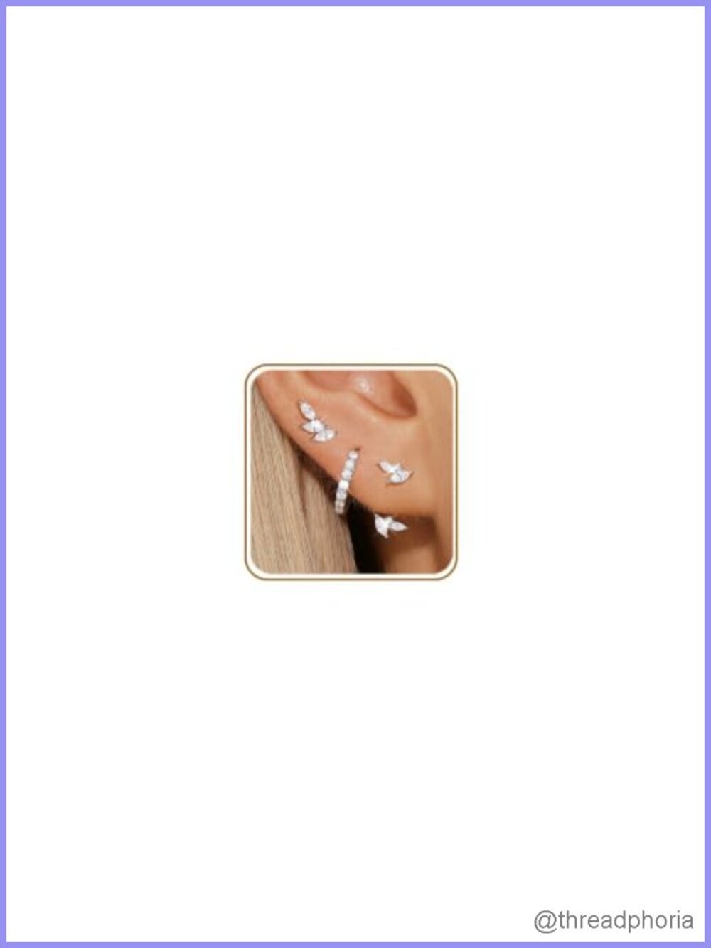 925 Sterling Silver Earrings Set Huggie Hoop CZ Stud Ear Jackets 3 Pairs